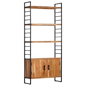 vidaXL Bokhylla med 4 hyllor 80x30x180 cm massivt akaciatr&auml;