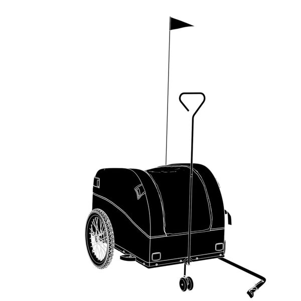 vidaXL Cykelvagn svart och gr&ouml;n 45 kg j&auml;rn