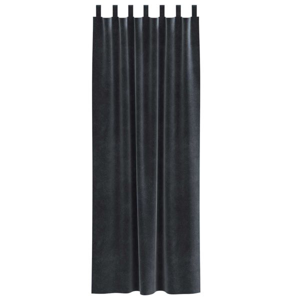 vidaXL M&ouml;rkl&auml;ggningsgardiner 2 pcs M&ouml;rkgr&aring; 140 x 260 cm Sammet