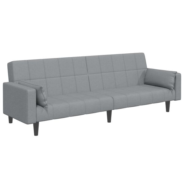 vidaXL B&auml;ddsoffa 2-sits med fotpall ljusgr&aring; tyg