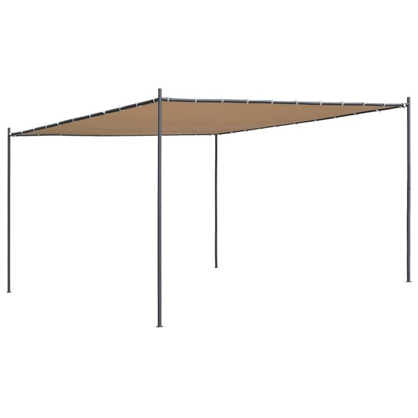 vidaXL Paviljong med snedtak 400x400x270 cm beige 180 g/m&sup2;