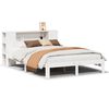 vidaXL S&auml;ng med bokhylla utan madrass vit 160x200cm massiv furu