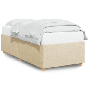 vidaXL S&auml;ngram utan madrass cremef&auml;rgad 80x200 cm tyg