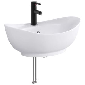 vidaXL Badrumshandfat med kran och avlopp Matte Svart 59 x 35 x 21 cm