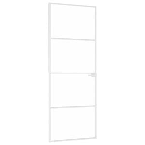 vidaXL Innerd&ouml;rr 76x201,5 cm h&auml;rdat glas och aluminium slim