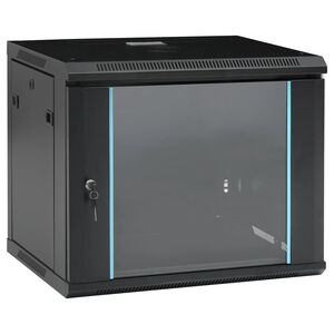 vidaXL 9U N&auml;tverkssk&aring;p v&auml;ggmonterat 19" IP20 600x450x510 mm