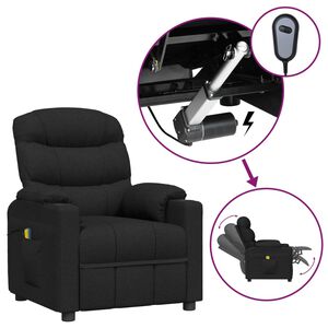 vidaXL Elektrisk massagef&aring;t&ouml;lj svart tyg