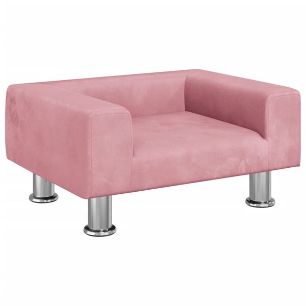 vidaXL Barnsoffa rosa 50x40x26,5 cm sammet
