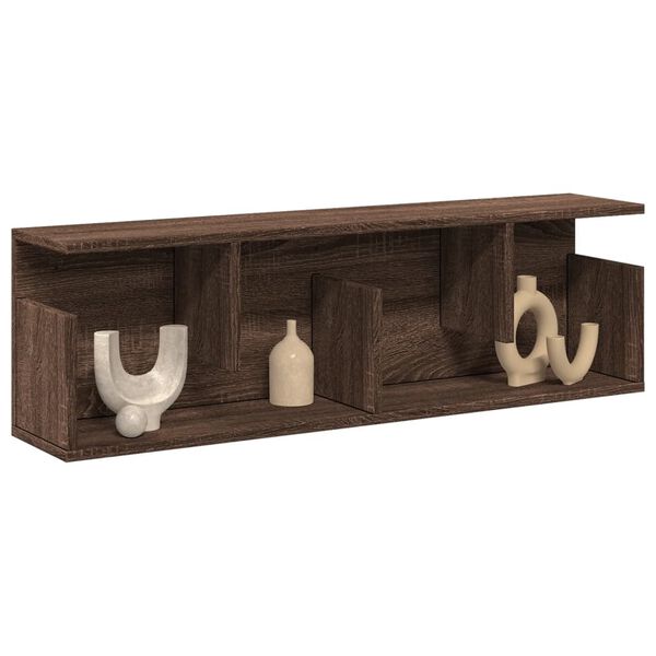 vidaXL V&auml;ggsk&aring;p 100x20x30 cm brun ek konstruerat tr&auml;