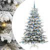 vidaXL Plast Hingad Julgran med LED -remsljus Vit 180 cm PE och PVC