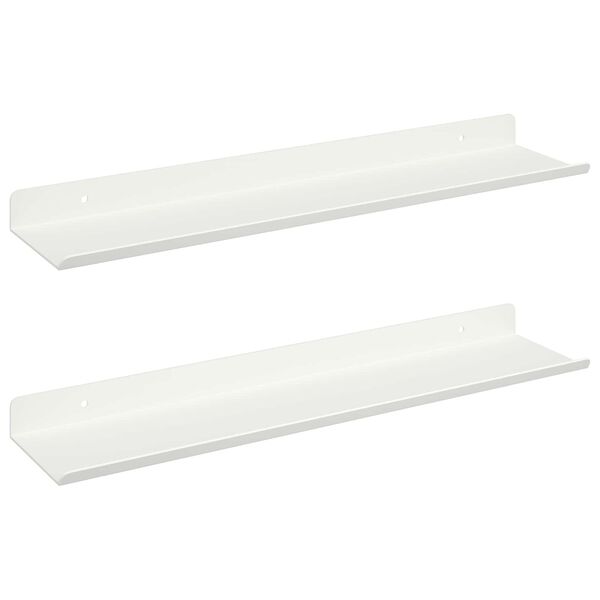 vidaXL Flytande hylla V&auml;ggmonterad 2 pcs Vit 100 x 9 x 2,5 cm St&aring;l