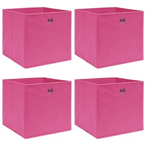 vidaXL F&ouml;rvaringsl&aring;dor 4 st rosa 32x32x32 cm tyg