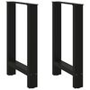 vidaXL Matbordsben svarta 2 st 50x(72-73) cm st&aring;l