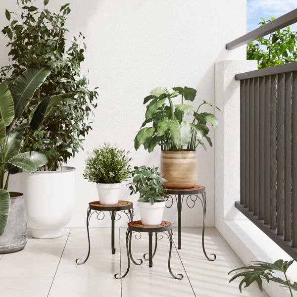 vidaXL Växtställ 3 st terrakotta keramik