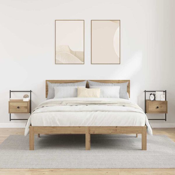 vidaXL Nattduksbord 2 pcs Artisan Ek 35 x 30 x 51 cm Konstruerat tr&auml;