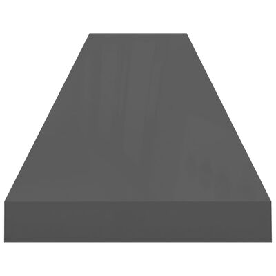 vidaXL Svävande vägghylla grå högglans 120x23,5x3,8 cm MDF