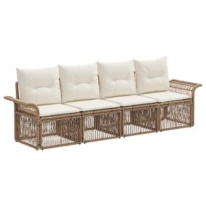 vidaXL Tr&auml;dg&aring;rdsoffset 4 st Beige konstrotting