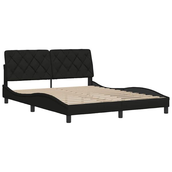 vidaXL Bed Frame without Mattress Black 160x200 cm Fabric
