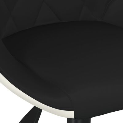 vidaXL Snurrbara matstolar 2 st svart och vit konstläder