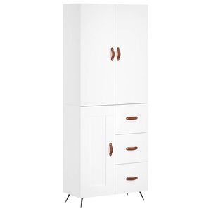 vidaXL H&ouml;gsk&aring;p vit 69,5x34x180 cm konstruerat tr&auml;