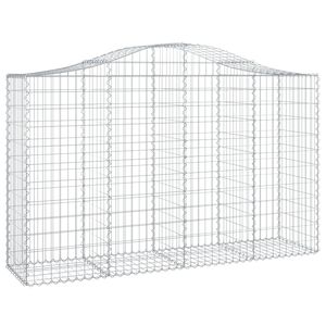 vidaXL Gabion b&aring;gformad 200x50x120/140 cm galvaniserat j&auml;rn