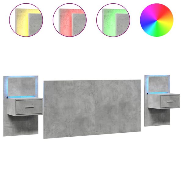 vidaXL S&auml;nggavel med s&auml;ngbord betonggr&aring; 160 cm konstruerat tr&auml;