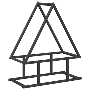 vidaXL Vedst&auml;ll svart 50x25x60 cm kallvalsat st&aring;l