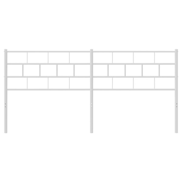 vidaXL Huvudgavel metall vit 200 cm