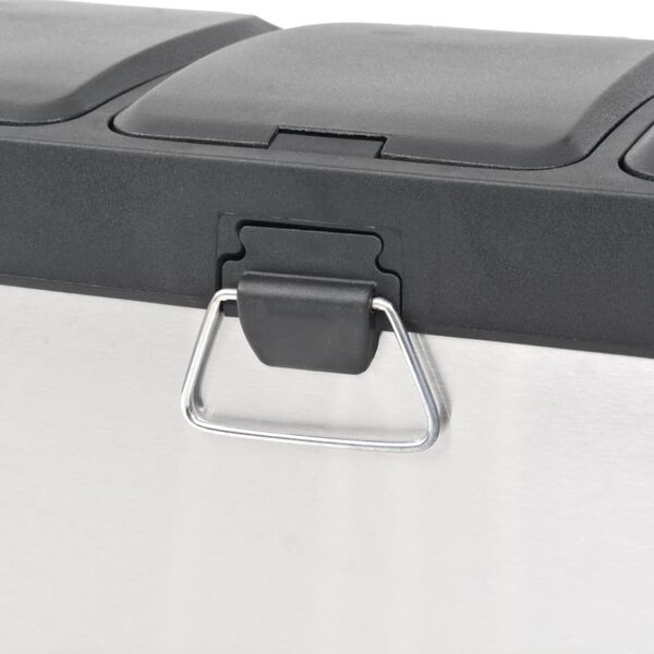 vidaXL Pedalhink rostfritt stål 24 L