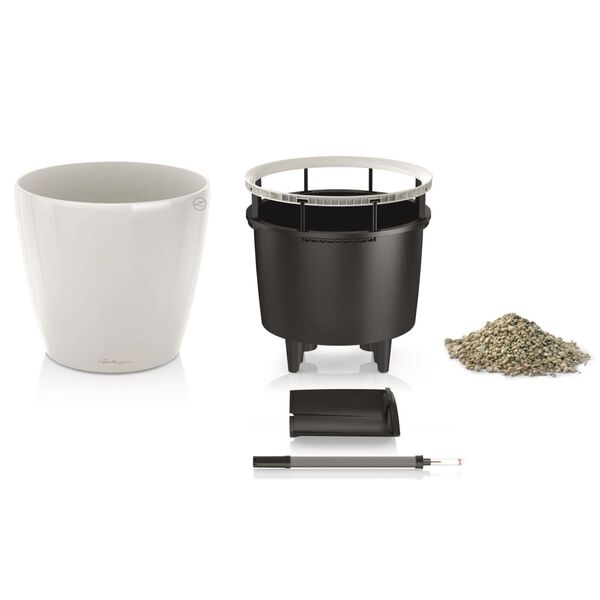 LECHUZA Blomkruka CLASSICO LS 28 ALL-IN-ONE vit h&ouml;gglans 16040