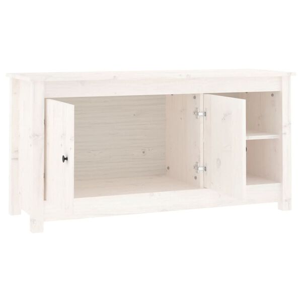 vidaXL Tv-bänk vit 103x36,5x52 cm massiv furu