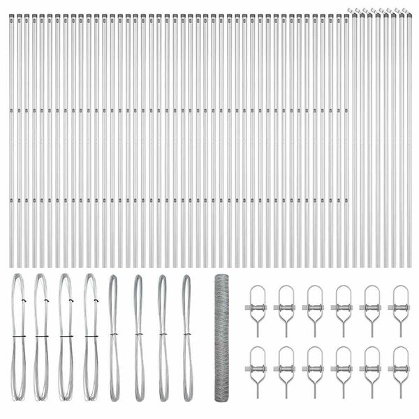 vidaXL St&auml;ngselstolpe Silver 100 x 1 m (36 mm n&auml;t) St&aring;l