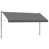 vidaXL Markis inf&auml;llbar antracit 400x150 cm tyg och st&aring;l