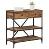 vidaXL Konsolbord med l&aring;da med hylla Brun 100 x 34,5 x 75 cm tr&auml;