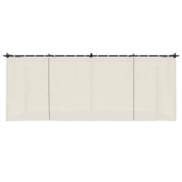 vidaXL Paviljong med draperi gr&auml;ddvit 6x3 m st&aring;l