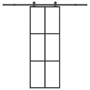 vidaXL Skjutd&ouml;rr med beslagset ESG glas och aluminium 76x205 cm
