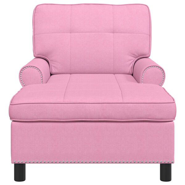 vidaXL Chaise Lounge med kudde Rosa 91 x 157 x 91 cm tyg