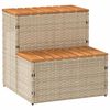 vidaXL Badtunna Step beige 50x50x50,5 cm konstrotting och solid akacia