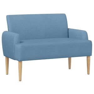 vidaXL Loveseat med knapprapport Bl&aring; 116 x 67 x 81 cm Kordread tyg