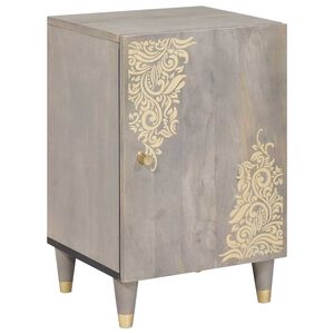 vidaXL Badrumsskåp med lagring Grå 38 x 33 x 58 cm Massivt mangoträ