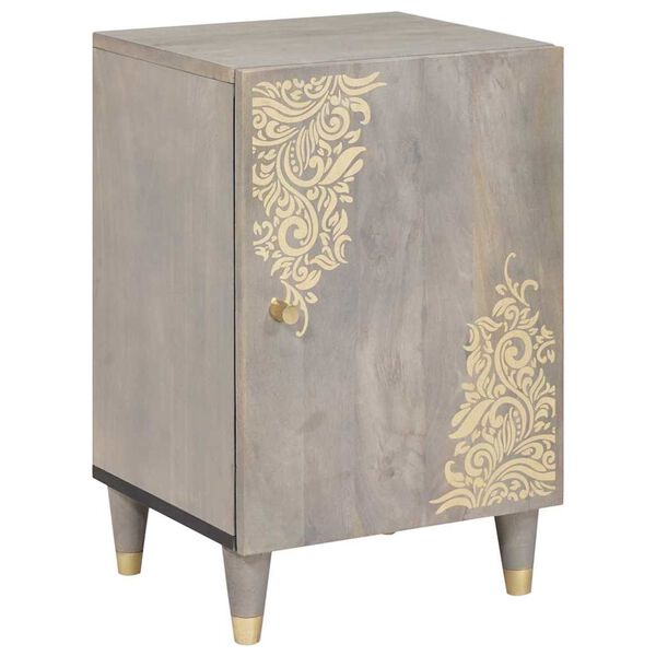 vidaXL Badrumsskåp med lagring Grå 38 x 33 x 58 cm Massivt mangoträ