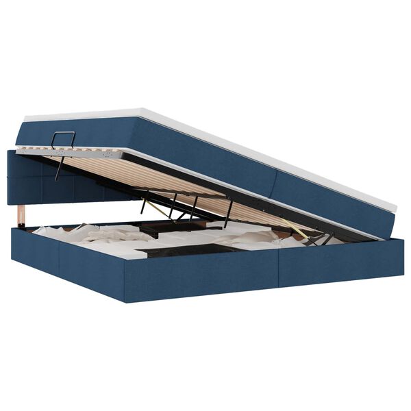 vidaXL F&ouml;rvaringss&auml;ng med madrass Bl&aring; 200 x 200 cm Konstruerat tr&auml;
