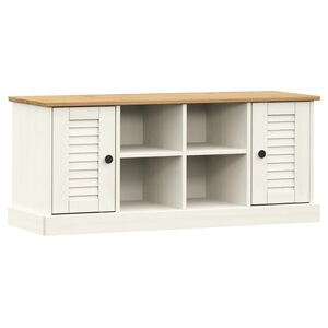 vidaXL Skob&auml;nk VIGO vit 106x35x45 cm massiv furu
