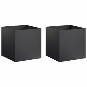 vidaXL Tr&auml;dg&aring;rdsplanterare 2 st Svart 45 x 45 x 45 cm Kallvalsat st&aring;l