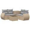 vidaXL Soffset 6 st Beige och Ljusgr&aring; Poly Rattan och st&aring;l