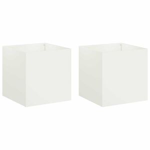 vidaXL Tr&auml;dg&aring;rdsplanterare 2 st Vit 25 x 25 x 25 cm Kallvalsat st&aring;l