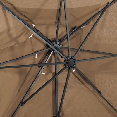 vidaXL Frihängande parasoll med ventilation taupe 250x250 cm