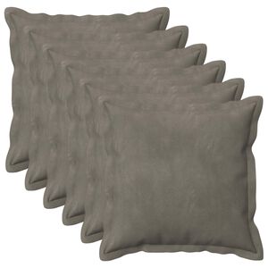vidaXL Kudde med kudde HOUTEN 6 st Ljusgr&aring; Sammet