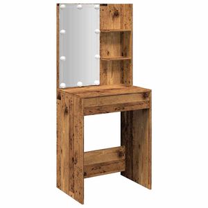 vidaXL Sminkbord med LED &aring;ldrat tr&auml; 60x40x140 cm