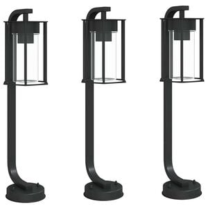 vidaXL Utomhusgolvlampor 3 st svart 60 cm rostfritt st&aring;l